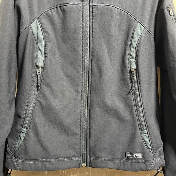 REI Jacket Women's Black Full Zip Fleece Lined Outdoors Active Sz Medium - Picture 4 of 8